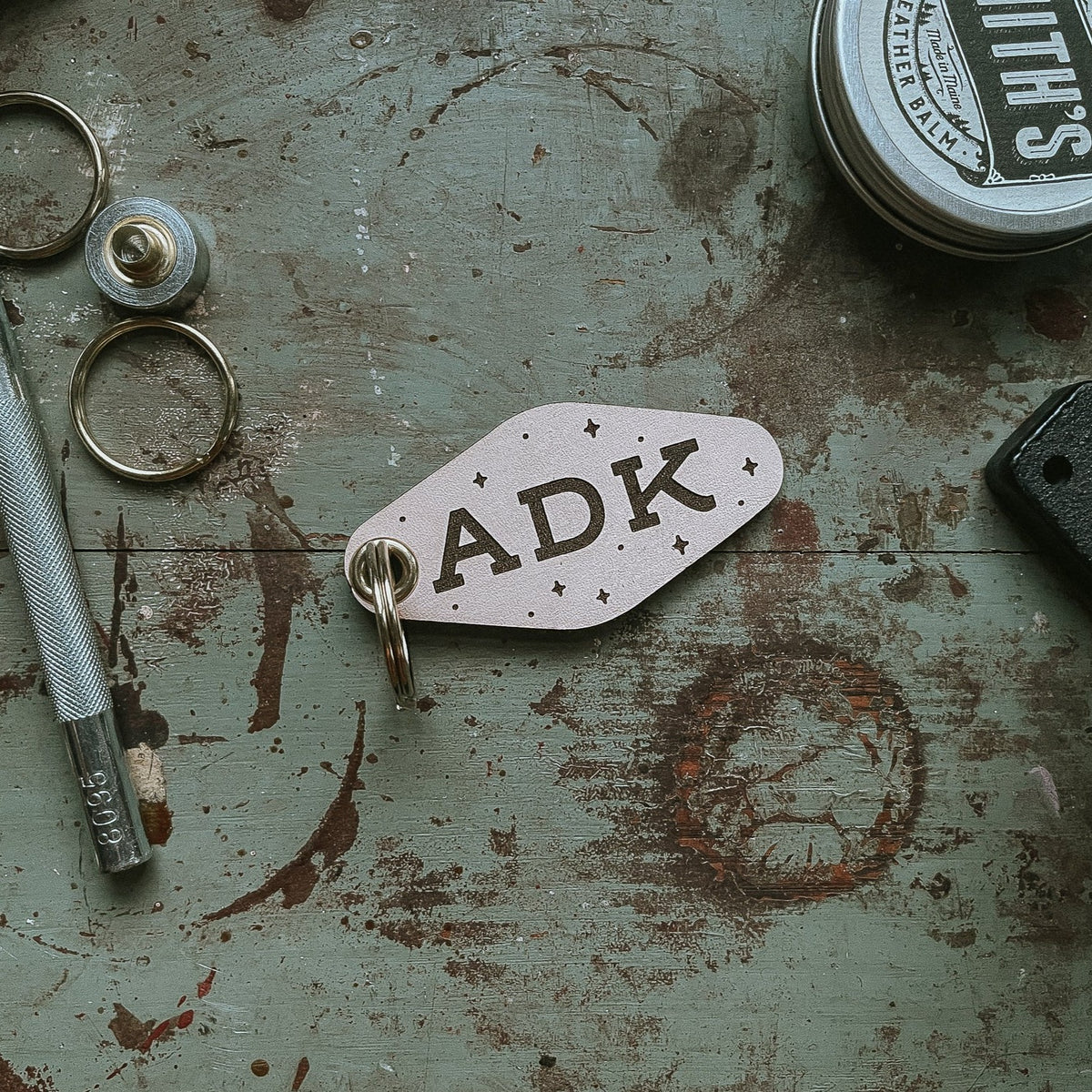 ADK Starry Leather Keychain