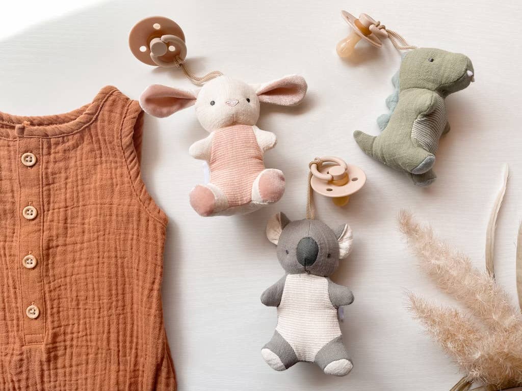 Bitzy Pal Natural Rubber Pacifier &amp; Plush