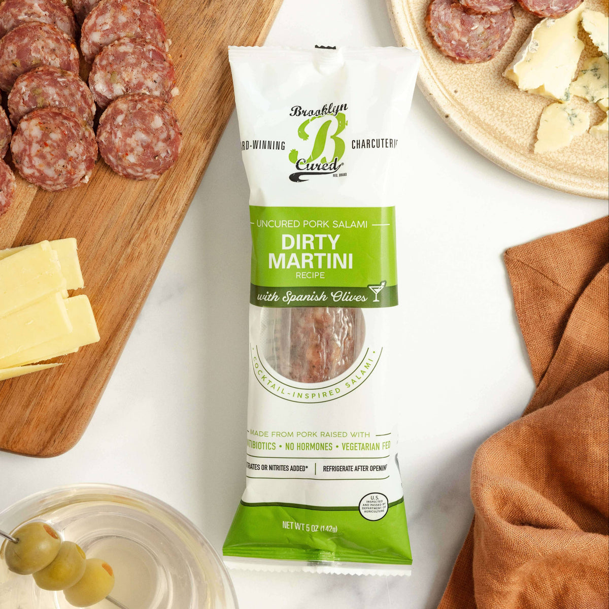 Dirty Martini Salami with Spanish Olives