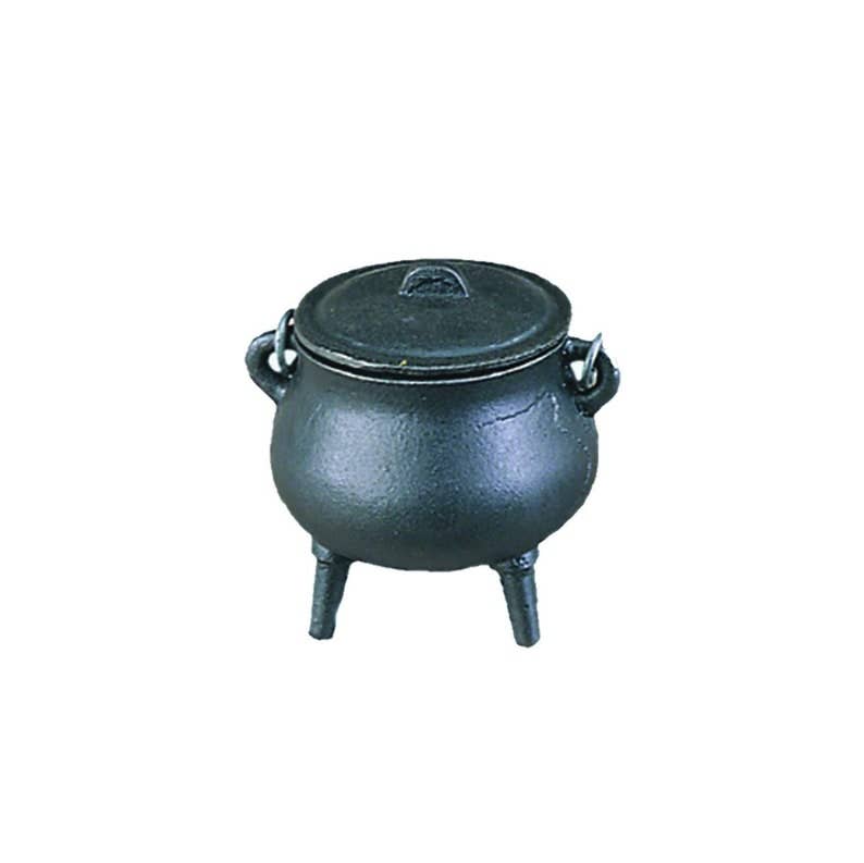 Mini Plain Cast Iron Cauldron w/ Lid