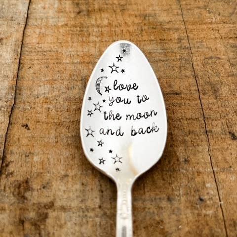 Love You To The Moon And Back Vintage Stamped Spoon