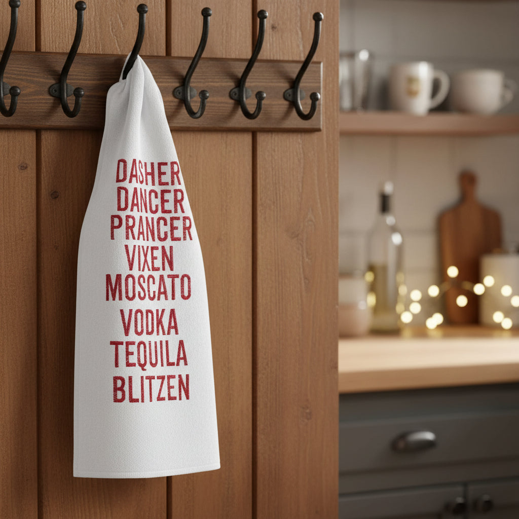 Santa's Reindeer Kitchen Towel