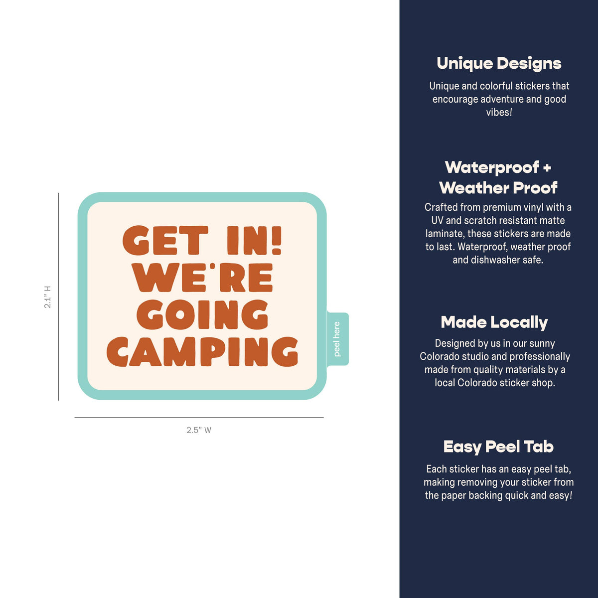 Get In! We&#39;re Going Camping Sticker