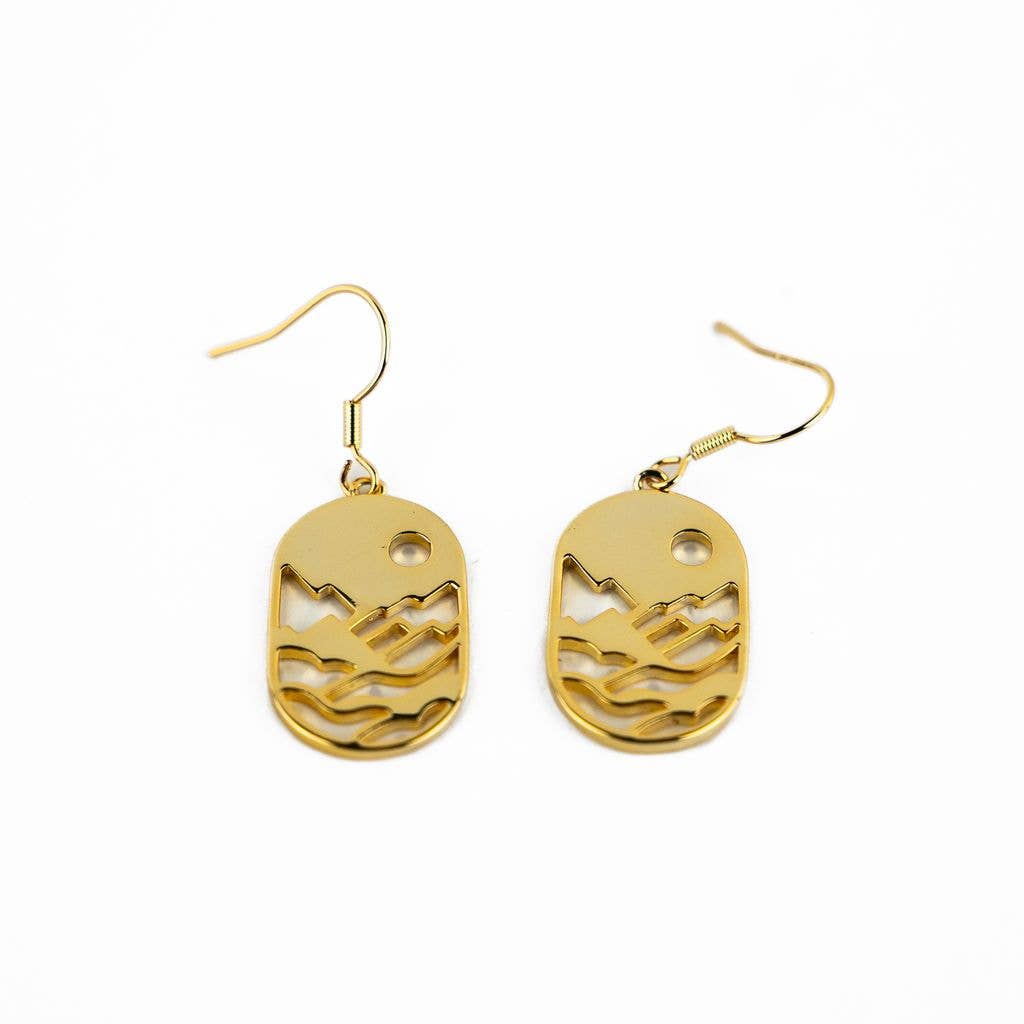 Mountain Sun Earrings - Gold