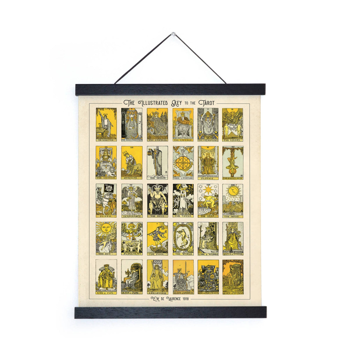 Vintage Tarot Card Chart Print w/ optional frame