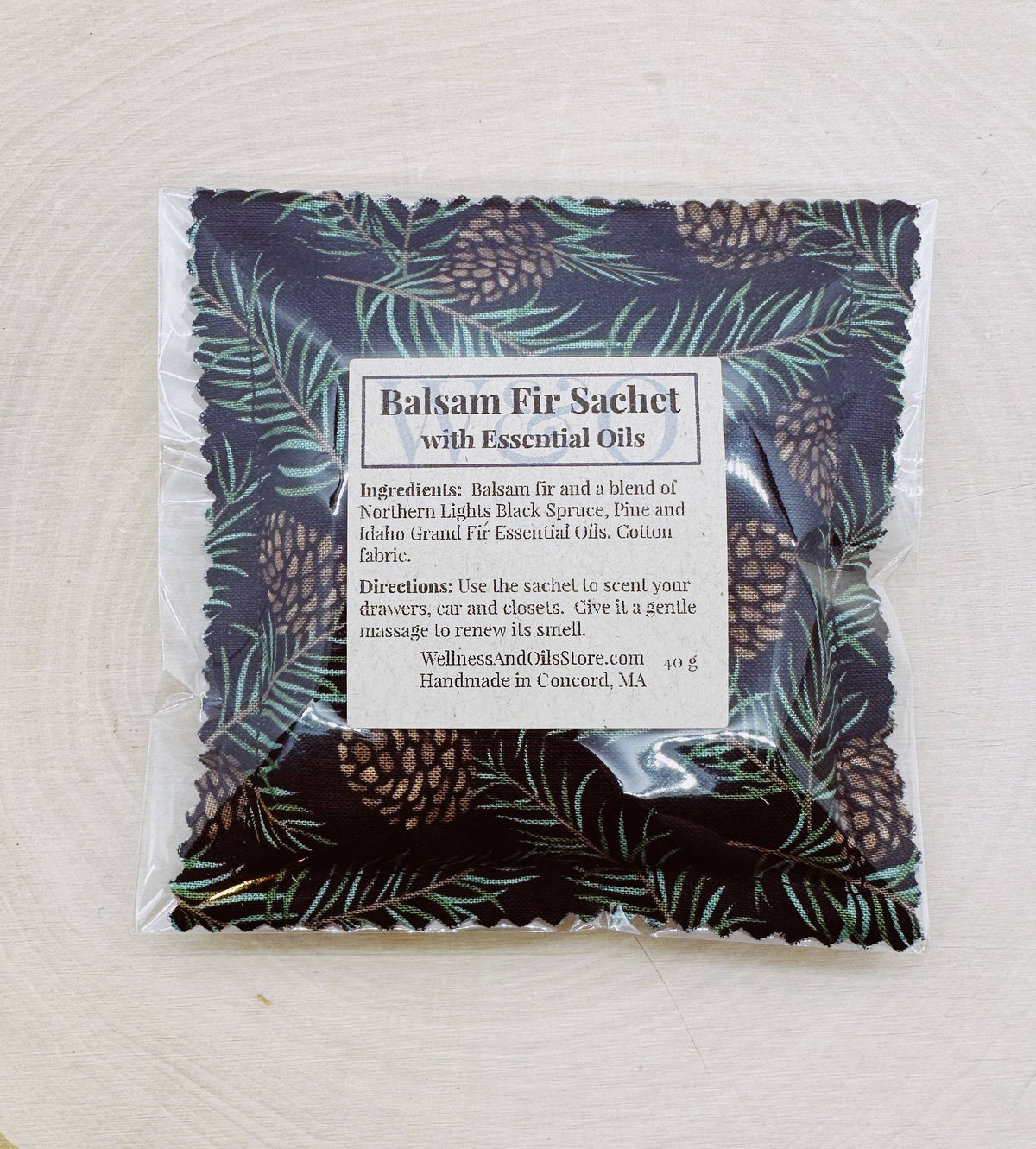 Balsam Fir Sachet Infused with Essential Oils