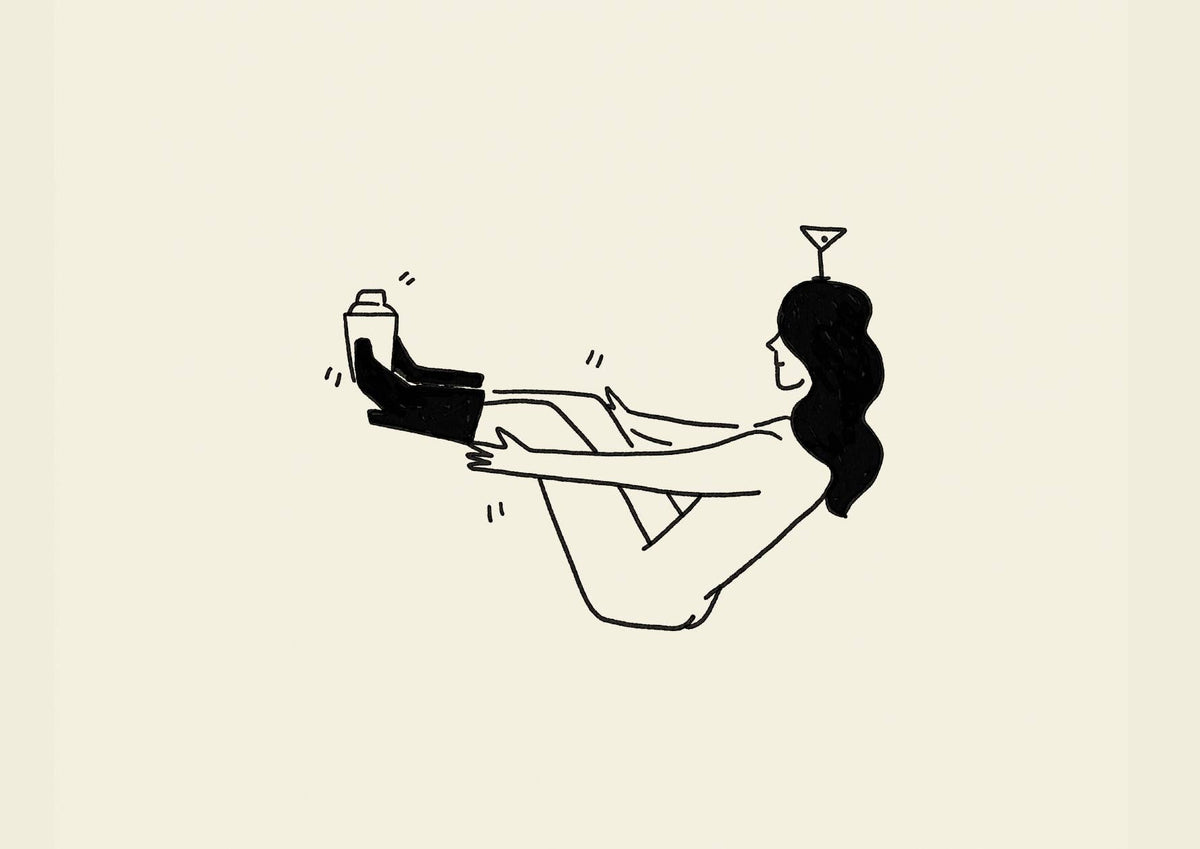 "Party Trick" Minimal Martini Cocktail Art Print