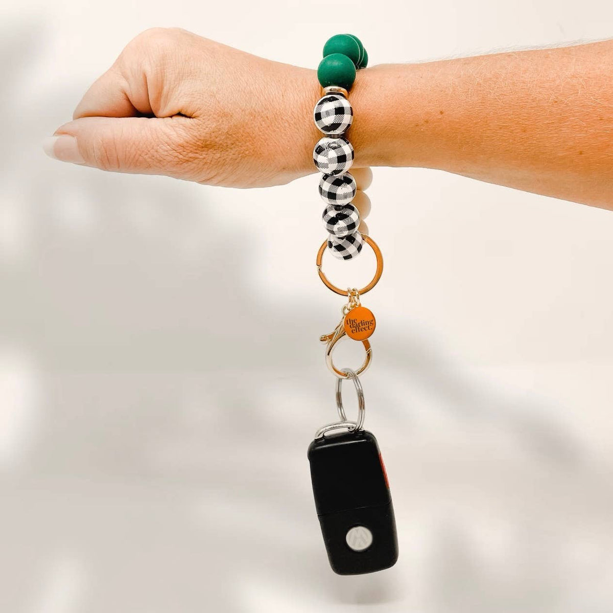 Pretty in Plaid-Hands-Free Silicone Beaded Keychain Wristlet