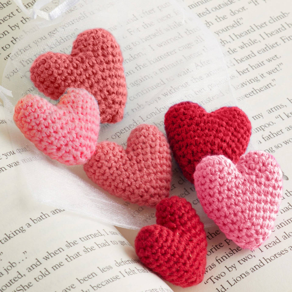 Mini Hearts Crocheted