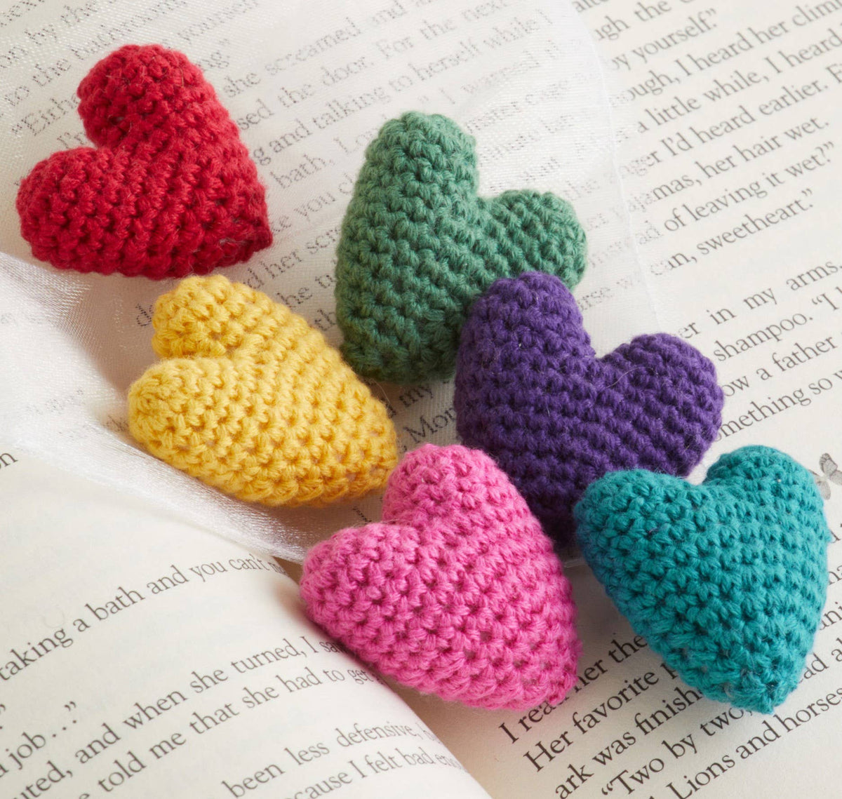Mini Hearts Crocheted