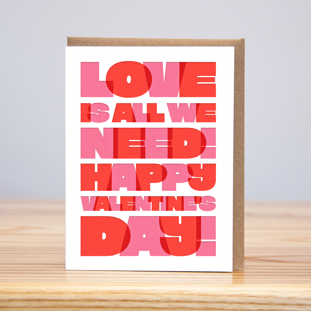 Love Valentine&#39;s Day Big Block Greeting Card