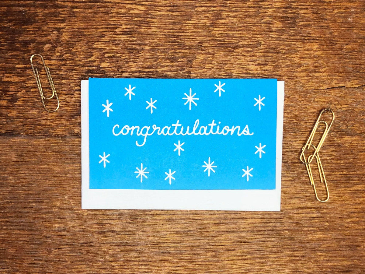 Congrats Blue Stars Enclosure Card