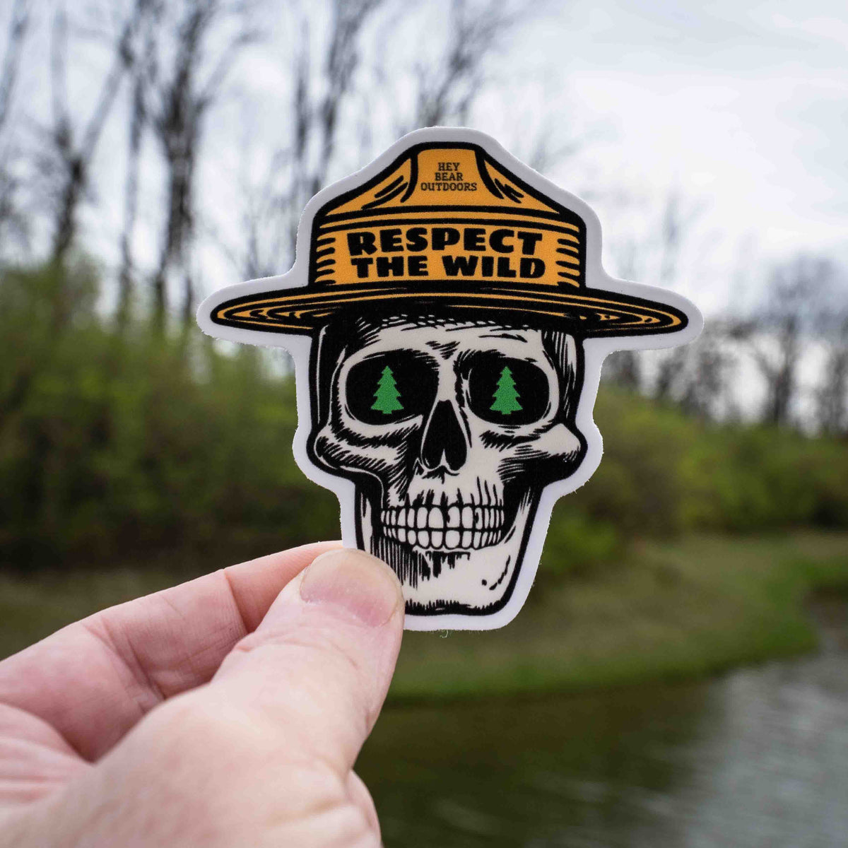 Respect the Wild Nature Outdoors Skull Ranger Parks Sticker