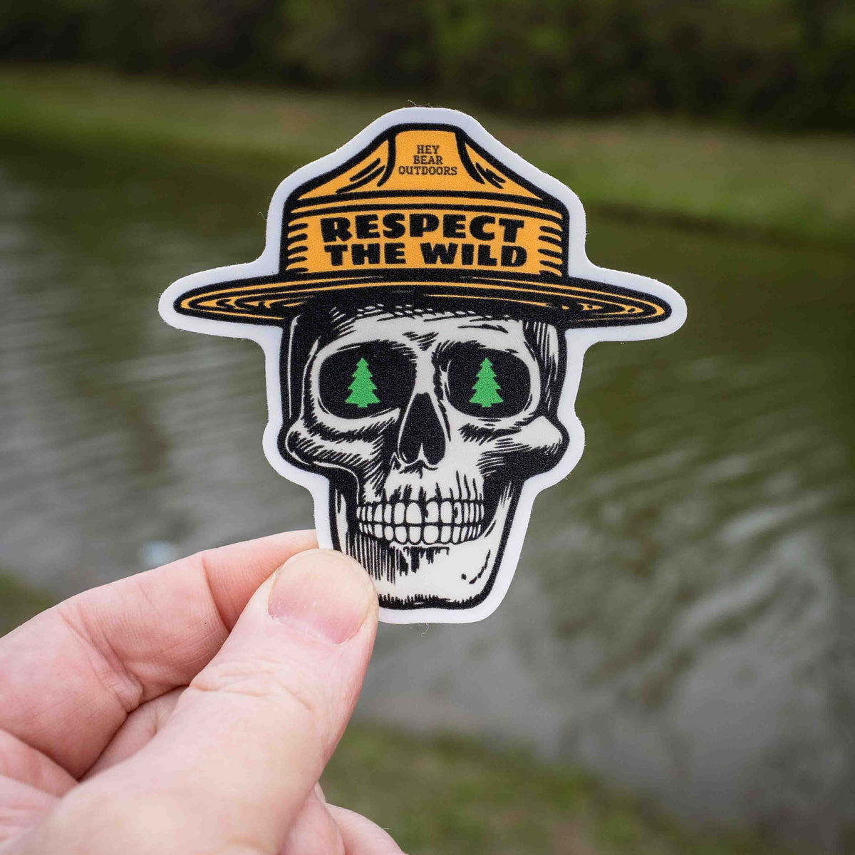 Respect the Wild Nature Outdoors Skull Ranger Parks Sticker