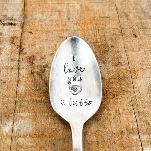 I Love You A Latte Vintage Stamped Spoon