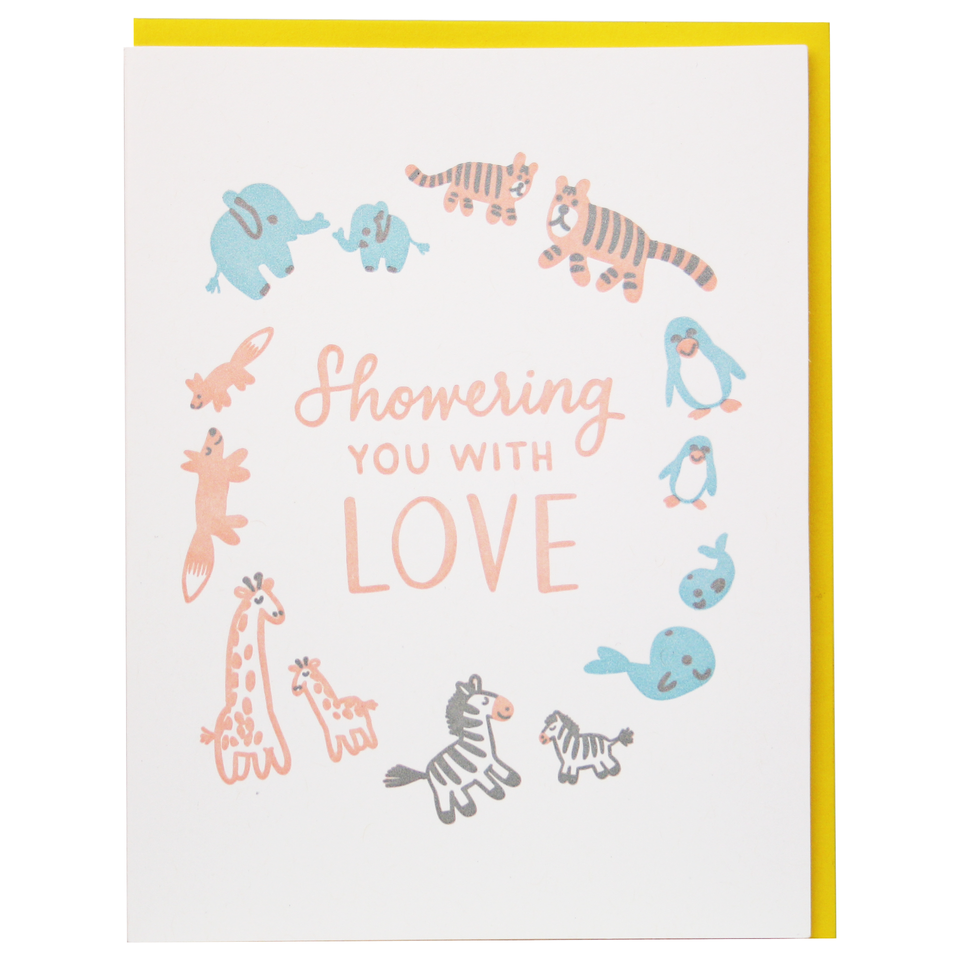 Stuffed Animals Baby Shower Card