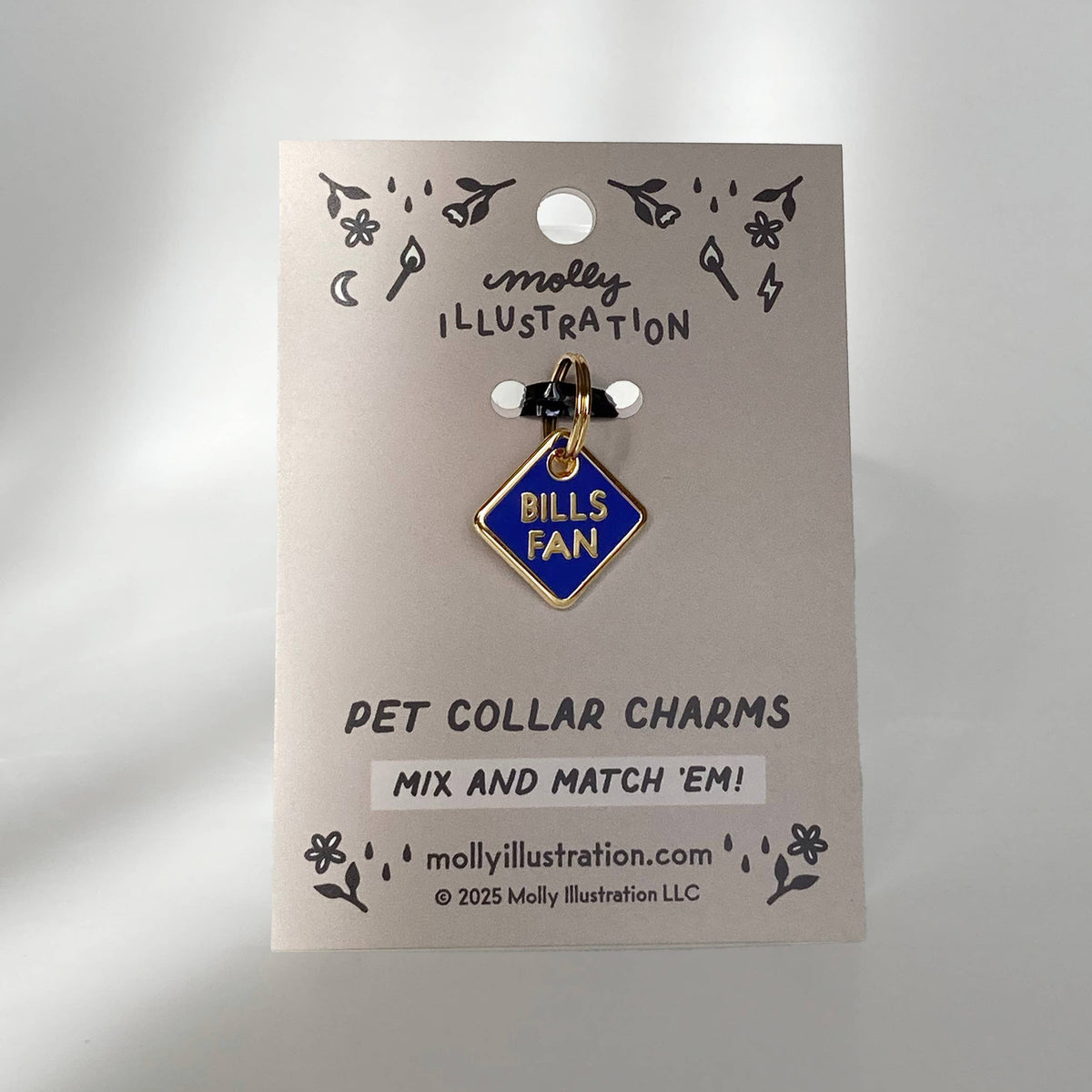 Buffalo Football Fan Pet Collar Charm