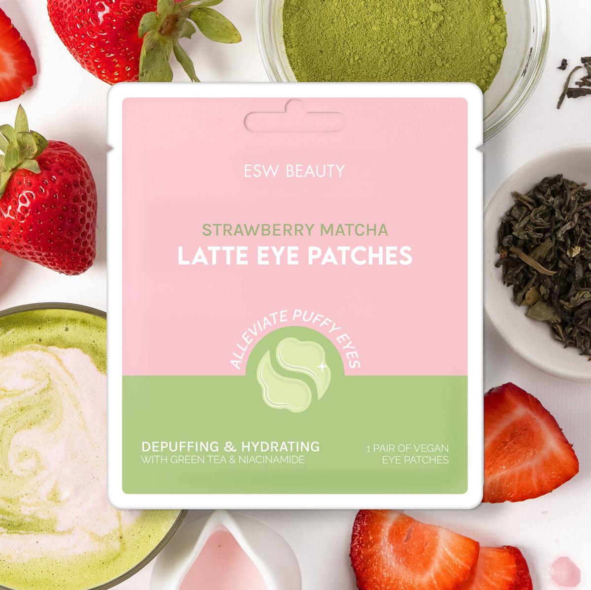 Strawberry Matcha Latte Depuffing &amp; Hydrating Eye Patches