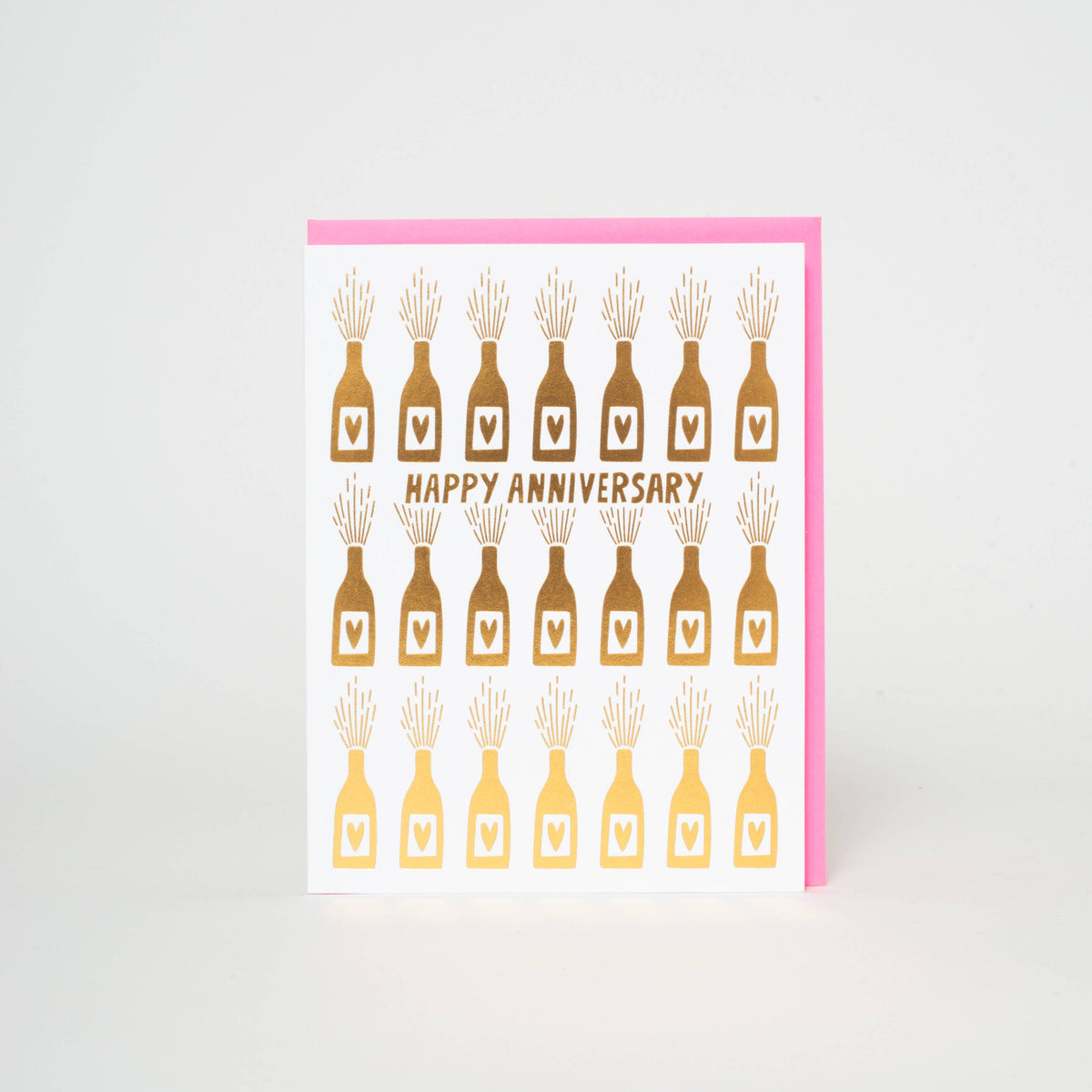 Anniversary Bottles Letterpress Greeting Card by Ashkahn