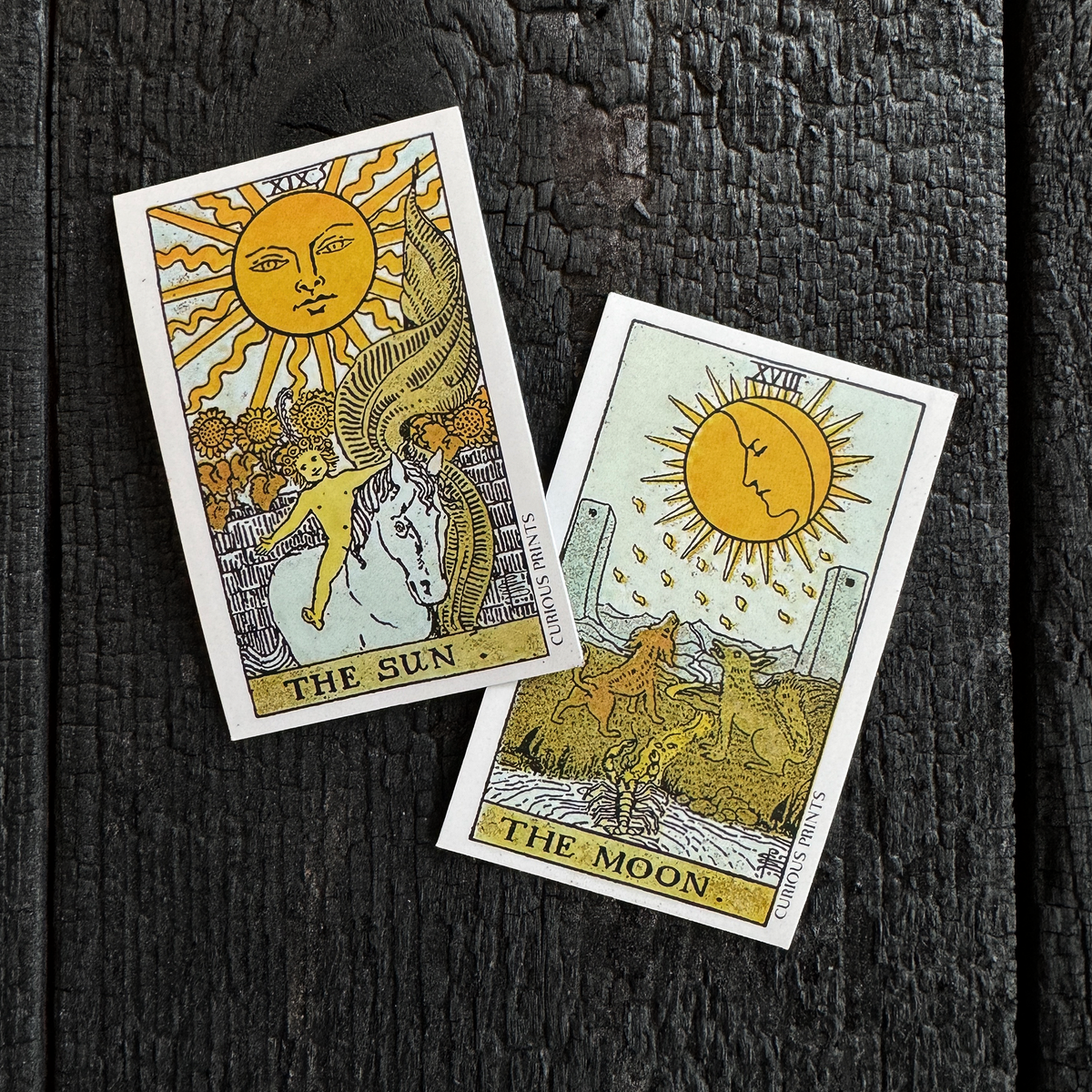 Vintage Moon Tarot Card Waterproof Sticker