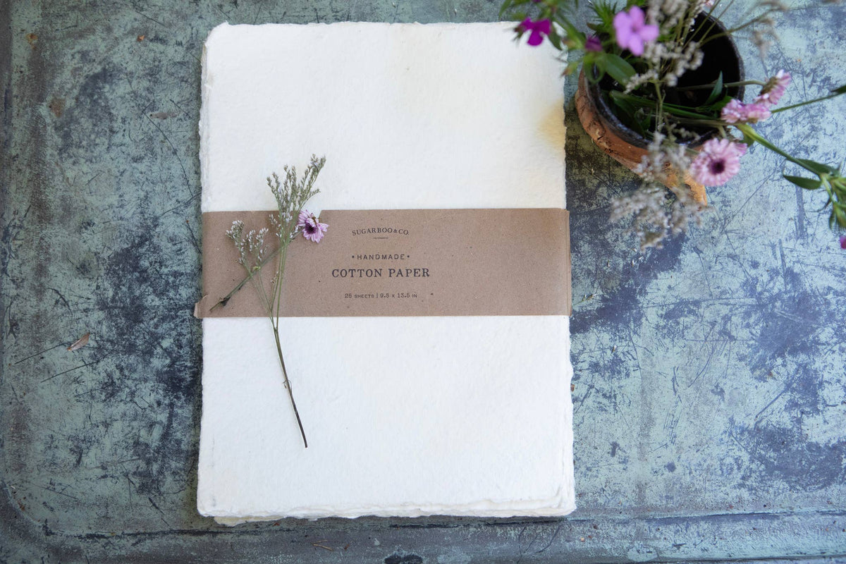 Medium Handmade Cotton Paper Bundle - Cream