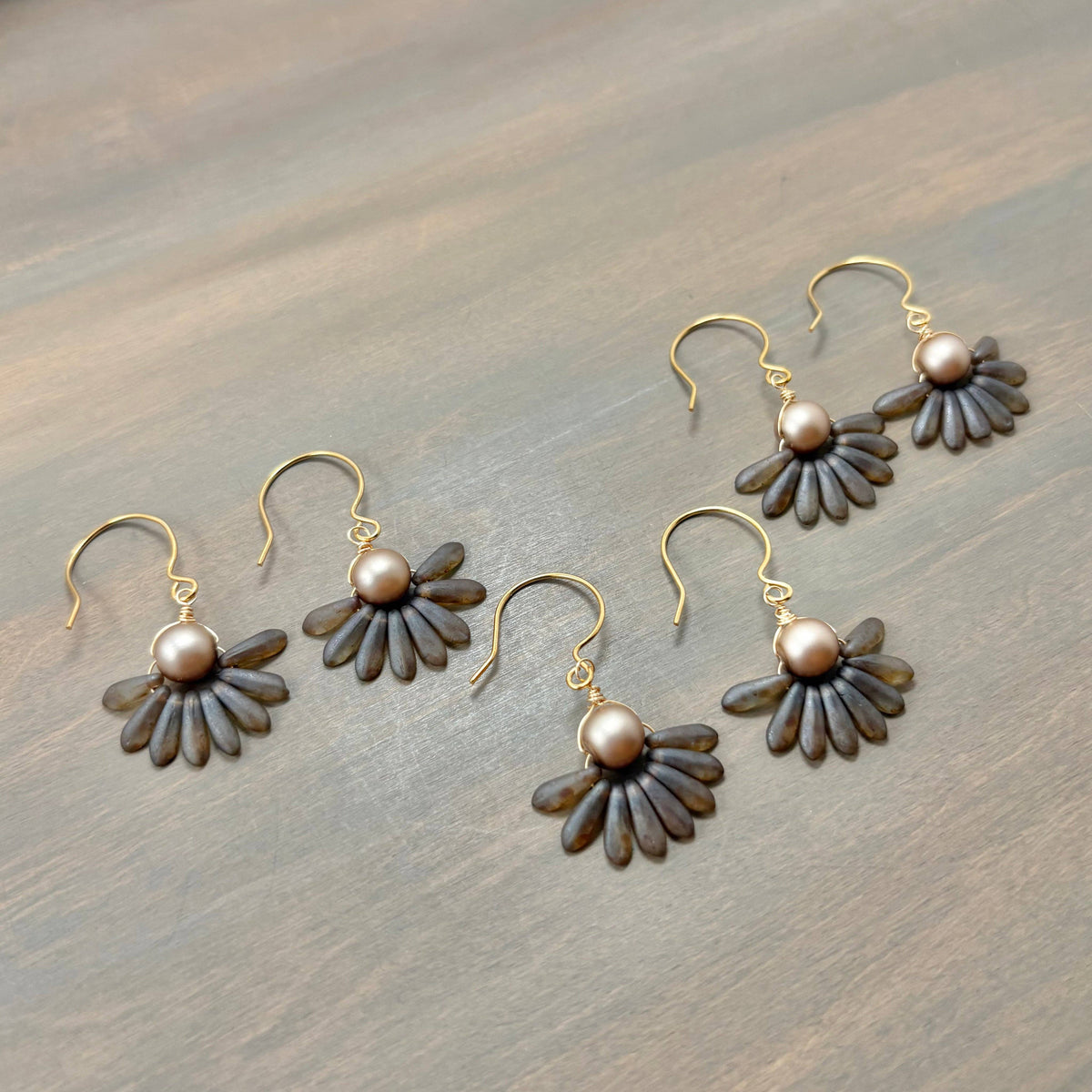 Art Deco Vintage Rose Earrings
