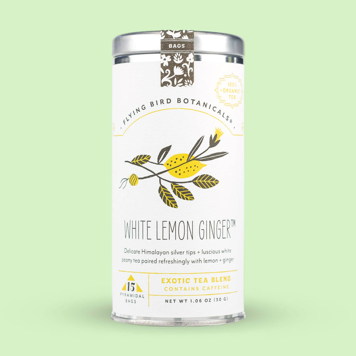 White Lemon Ginger – 15 Tea Bag Tin