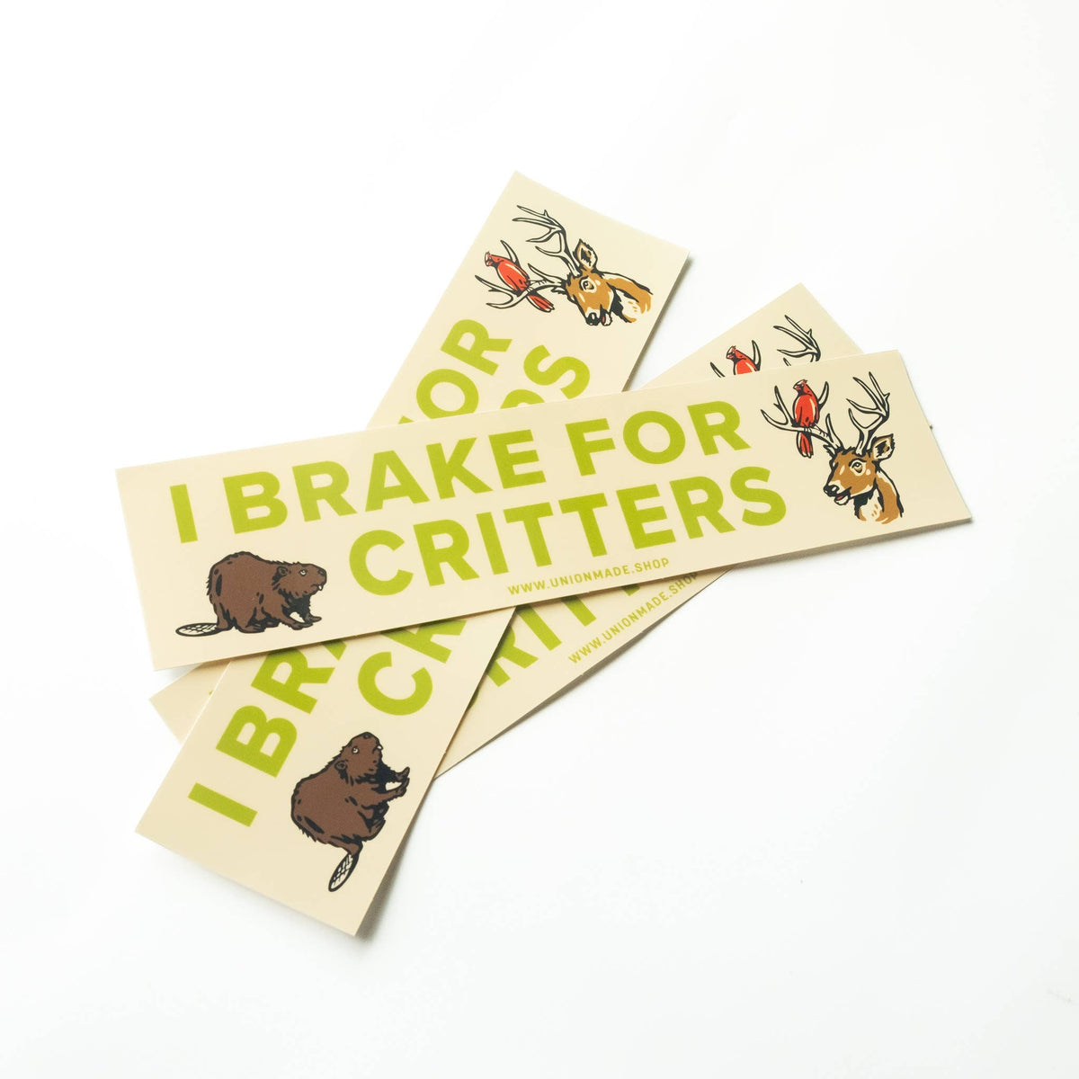 Bumper Sticker - I Brake For Critters - Animal Lover