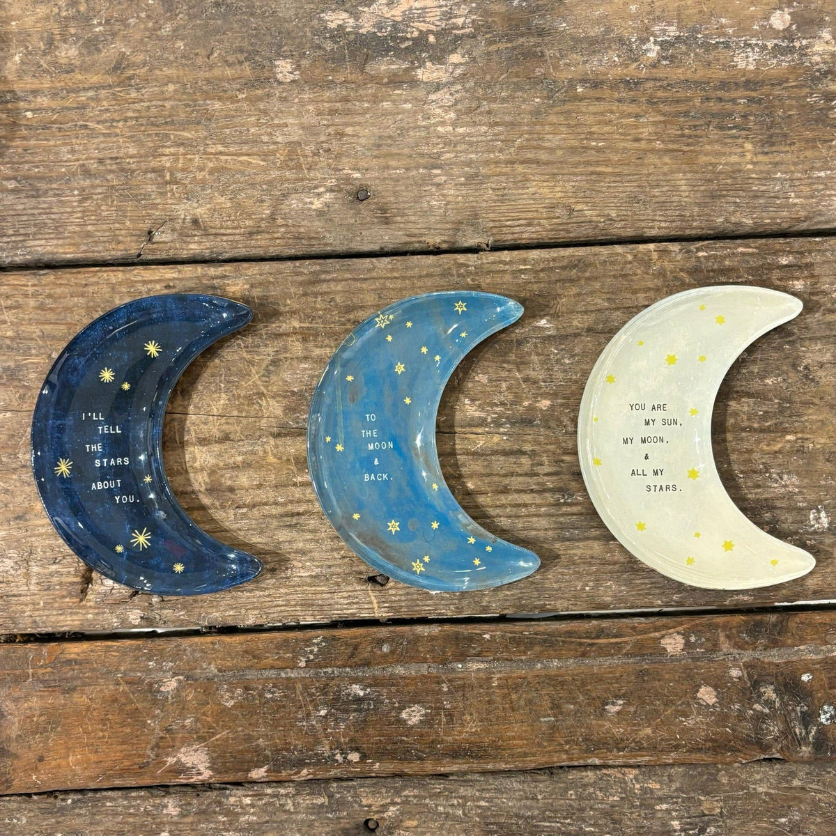 I'll Tell The Stars About You Small Moon Decoupage Plate