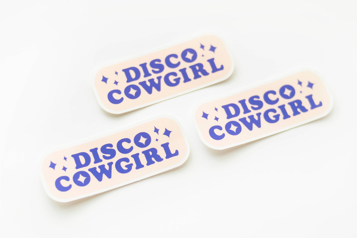 Disco Cowgirl Vinyl Sticker