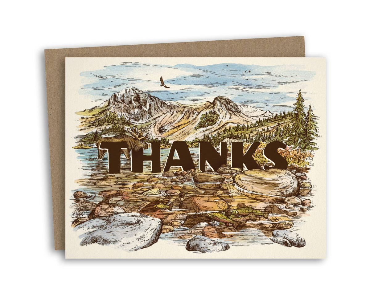 Alpine Lake Thanks Greeting Card