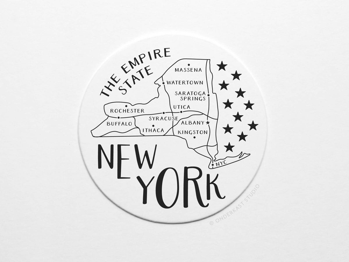 New York State Map Coaster Set