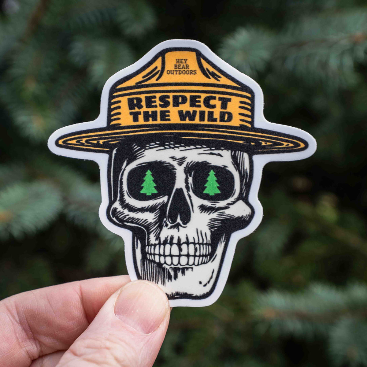 Respect the Wild Nature Outdoors Skull Ranger Parks Sticker