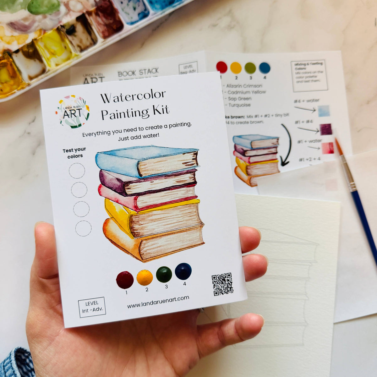 Book Stack Watercolor Kit