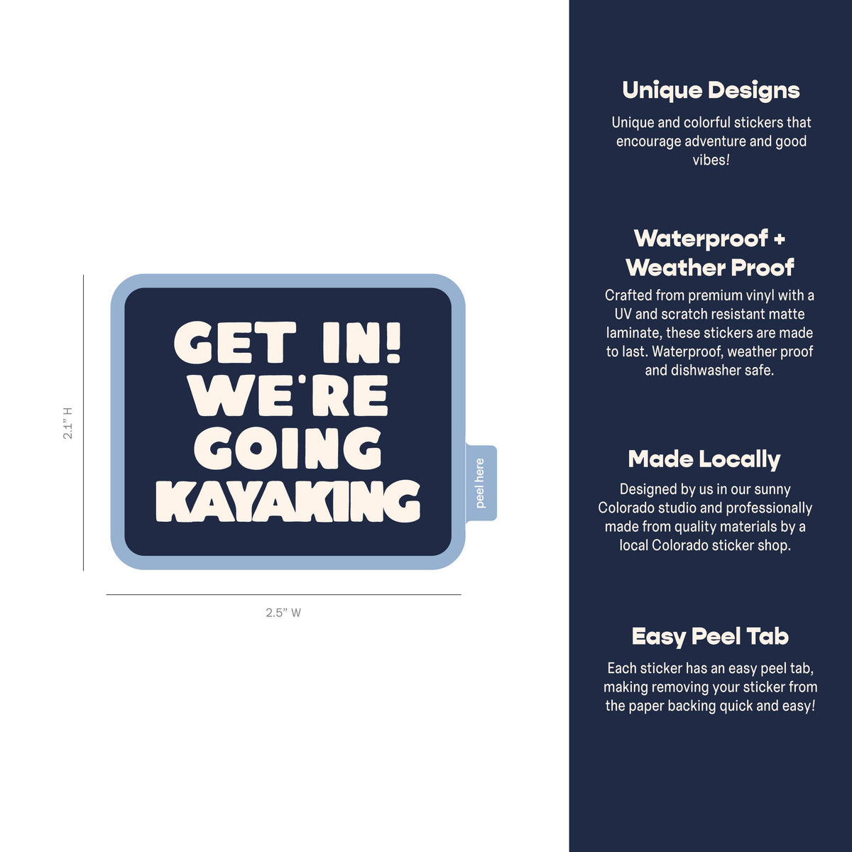 Get In! We&#39;re Going Kayaking Sticker