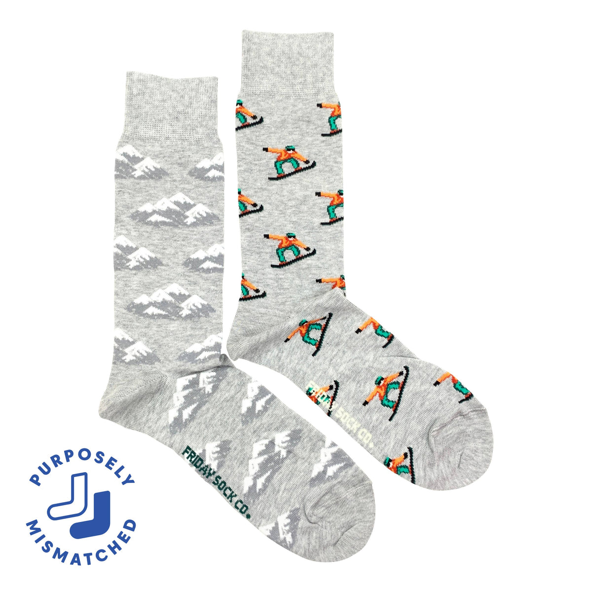 Men's  Mountain & Snowboarder Mistmatched Socks