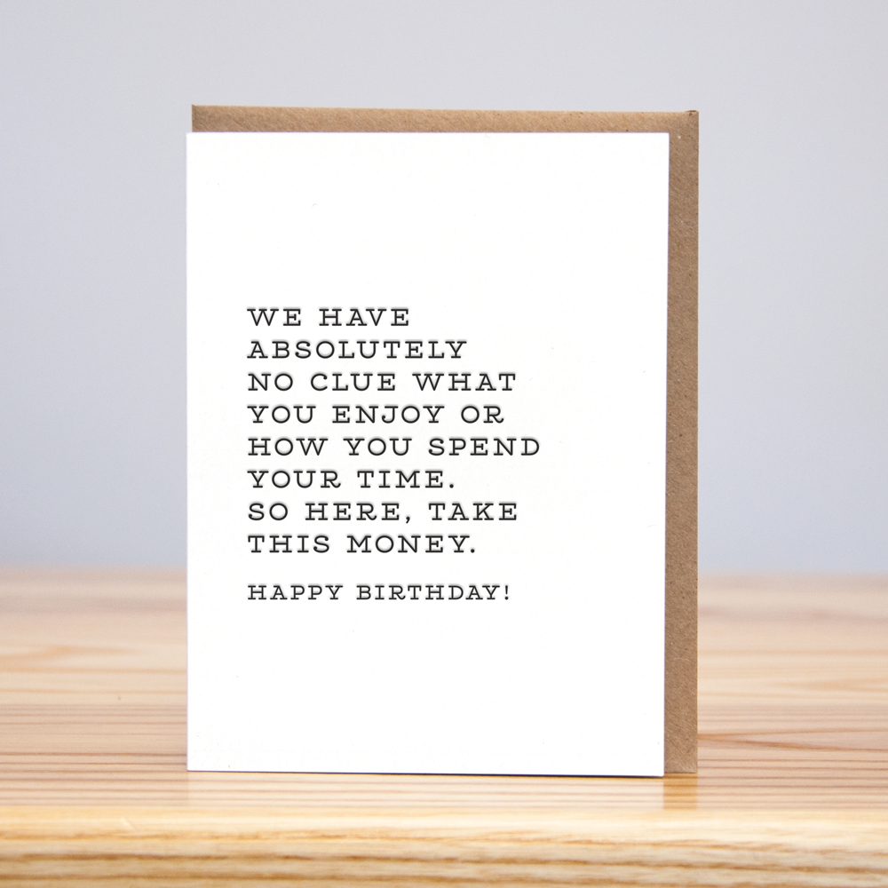 No Clue Birthday (Letterpress)