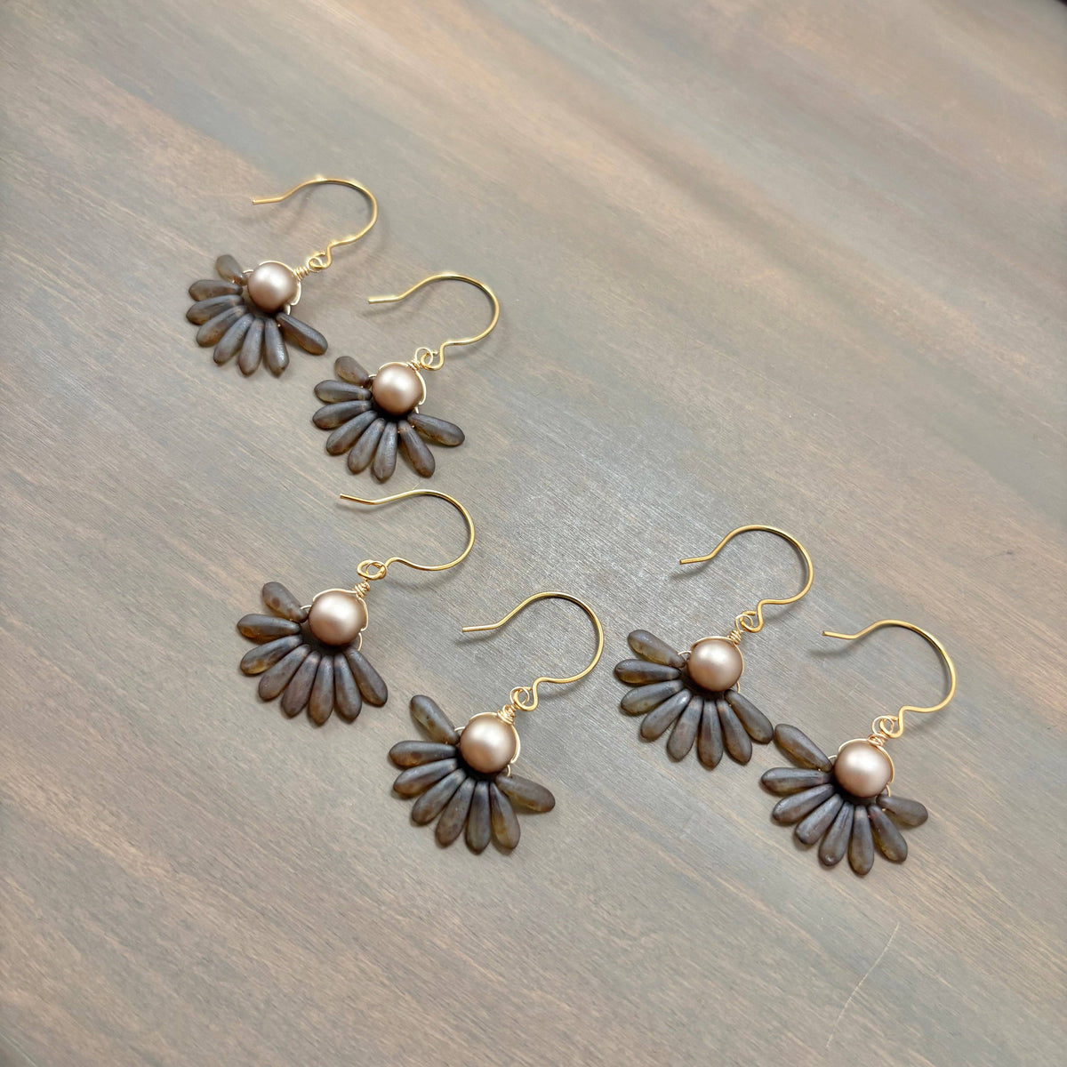 Art Deco Vintage Rose Earrings