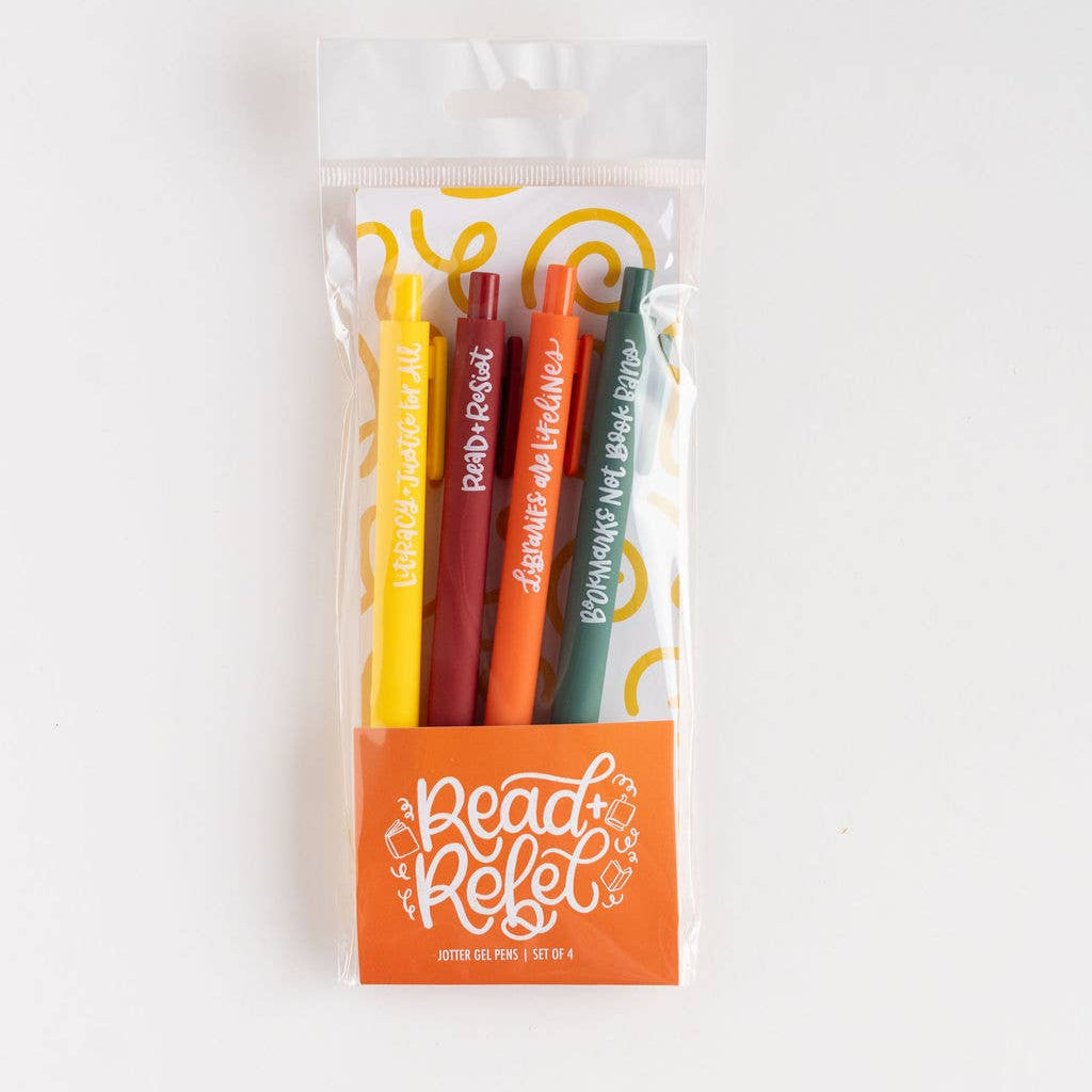 Read & Rebel Bookish Reader Jotter Colored Gel Pen Set