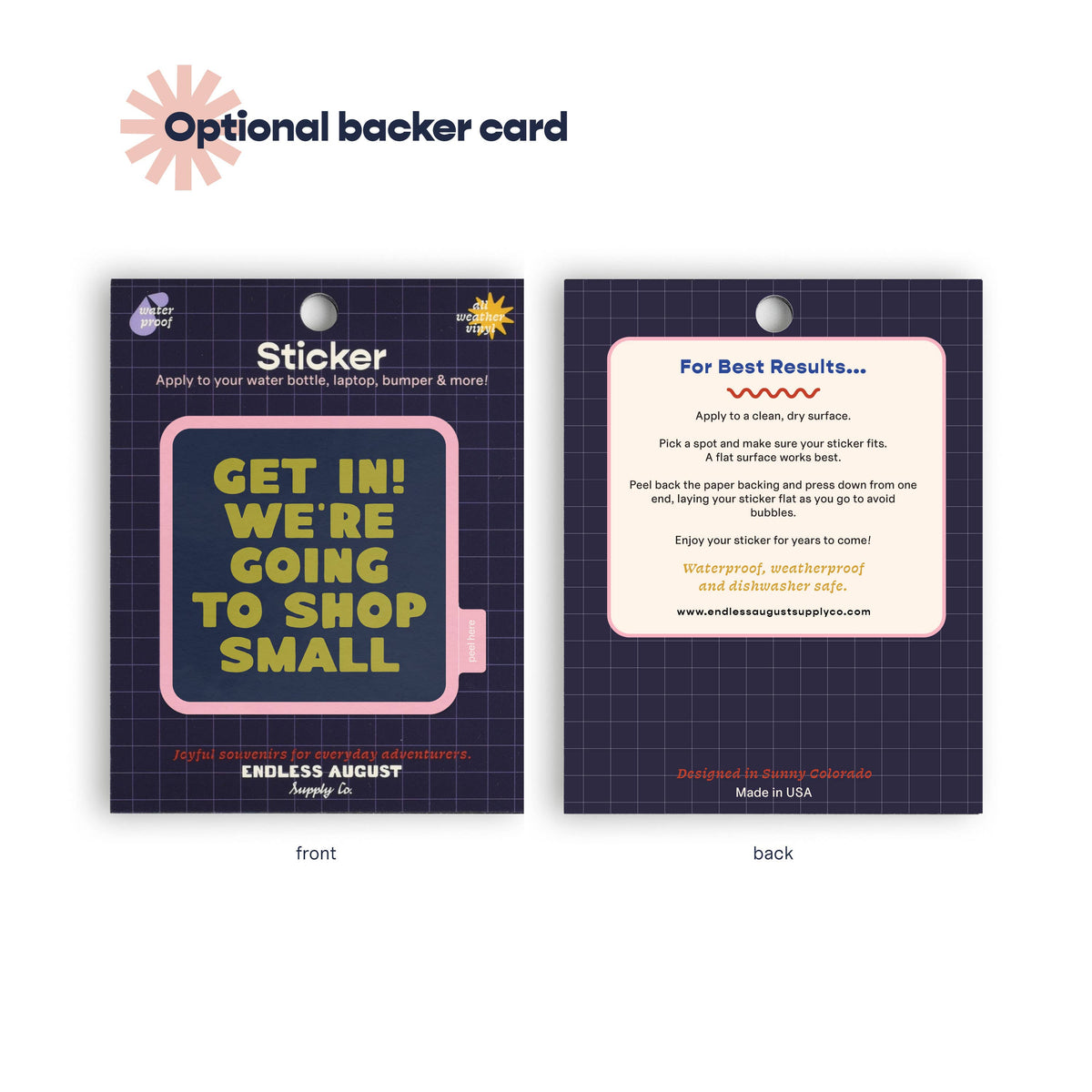 Get In! We&#39;re Going To Shop Small Vinyl Sticker
