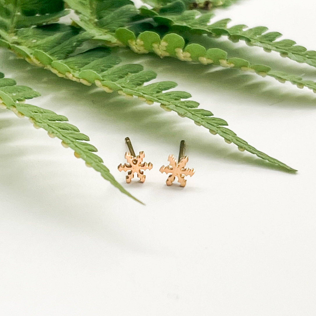 Mini Gold Snowflake Studs