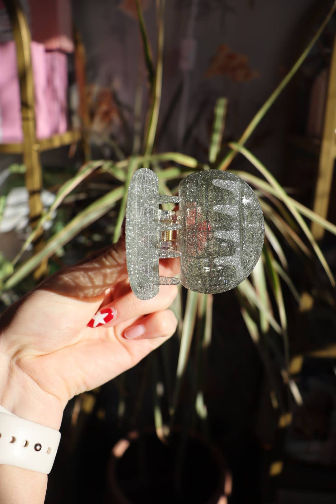 Glittery Disco Ball Hair Claw Clip