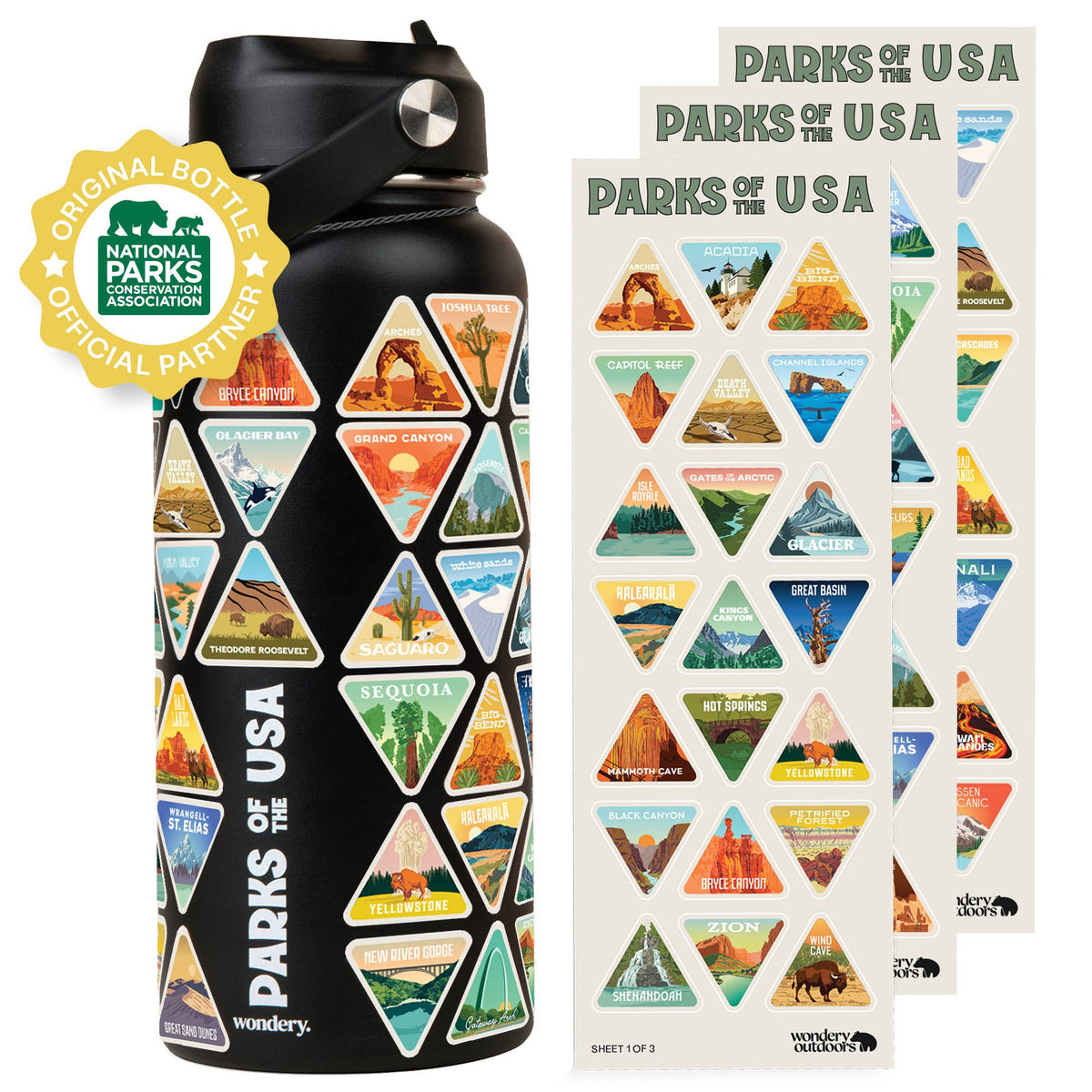 The Original Parks of the USA Bucket List Water Bottle