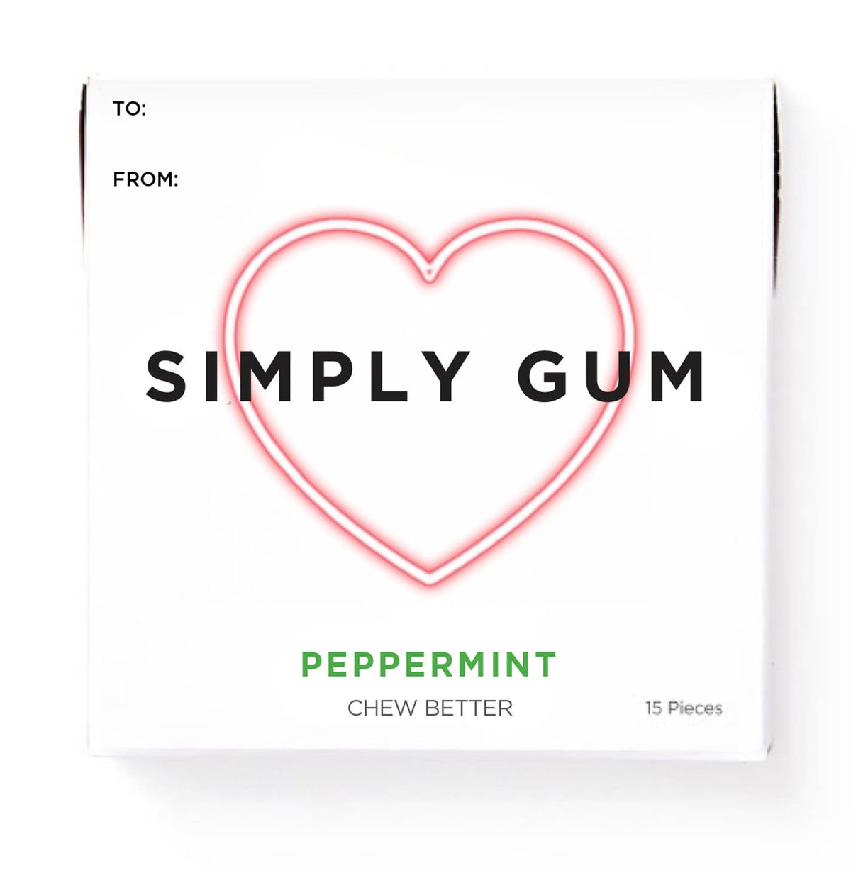 Heart Box Peppermint Gum