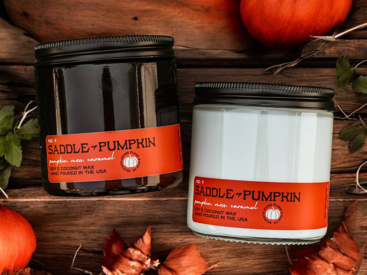 Saddle Up Pumpkin - Pumpkin, Moss, Caramel Candle