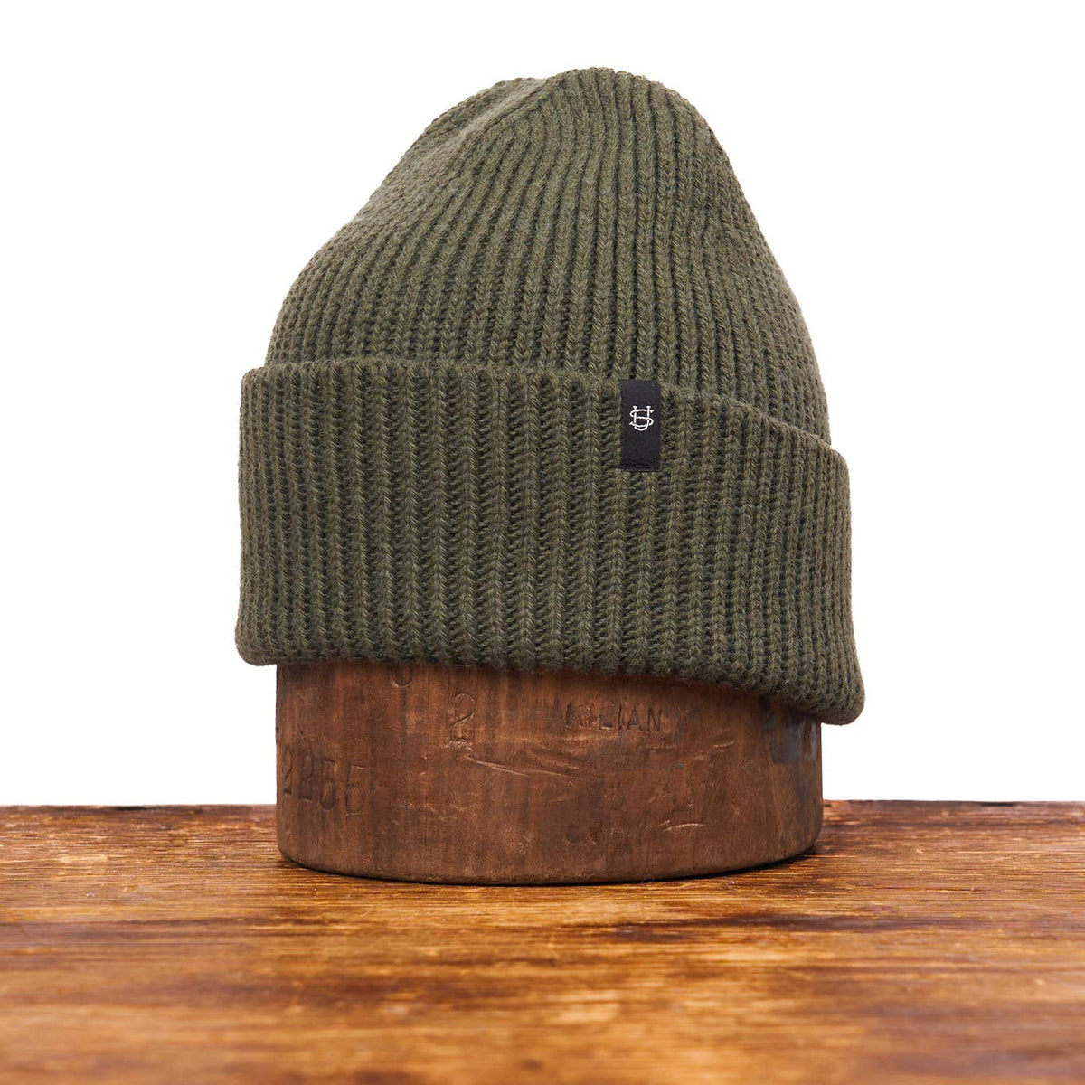 Green Beanie Merino Wool
