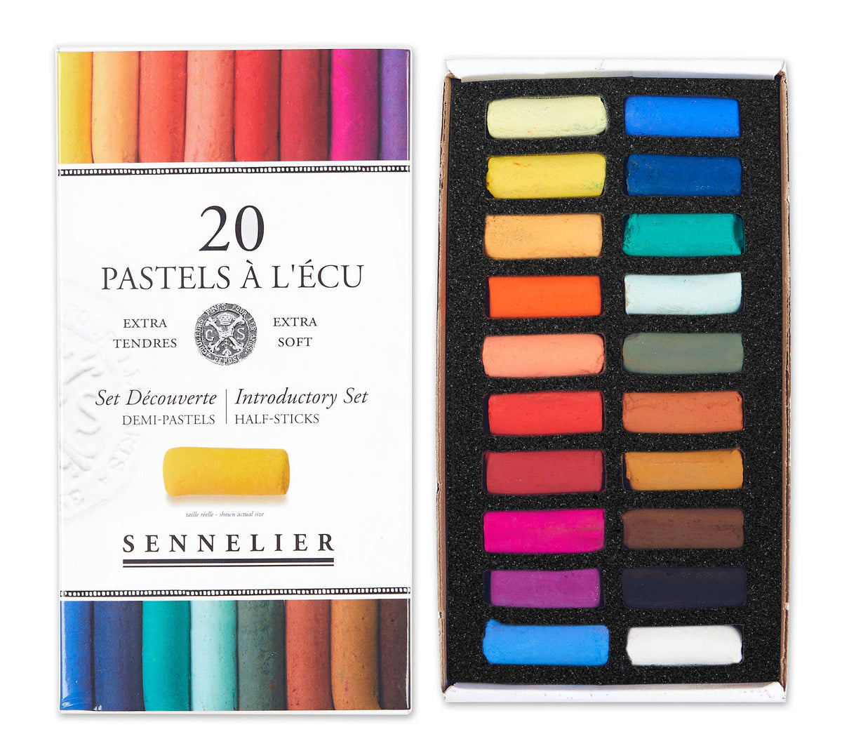 1/2 Soft Pastels "à l'écu" - Set of 20 Cardboard Box