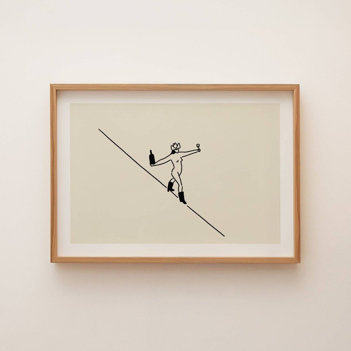 "Liquid Courage" Minimal Natural Wine Art Print