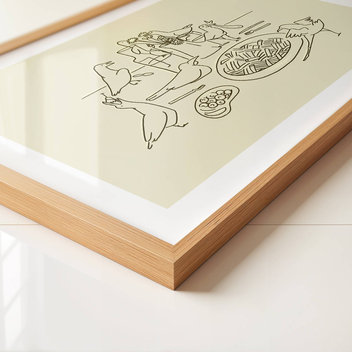Seagull Dinner Minimal Coastal Beach Decor Wall Art Print