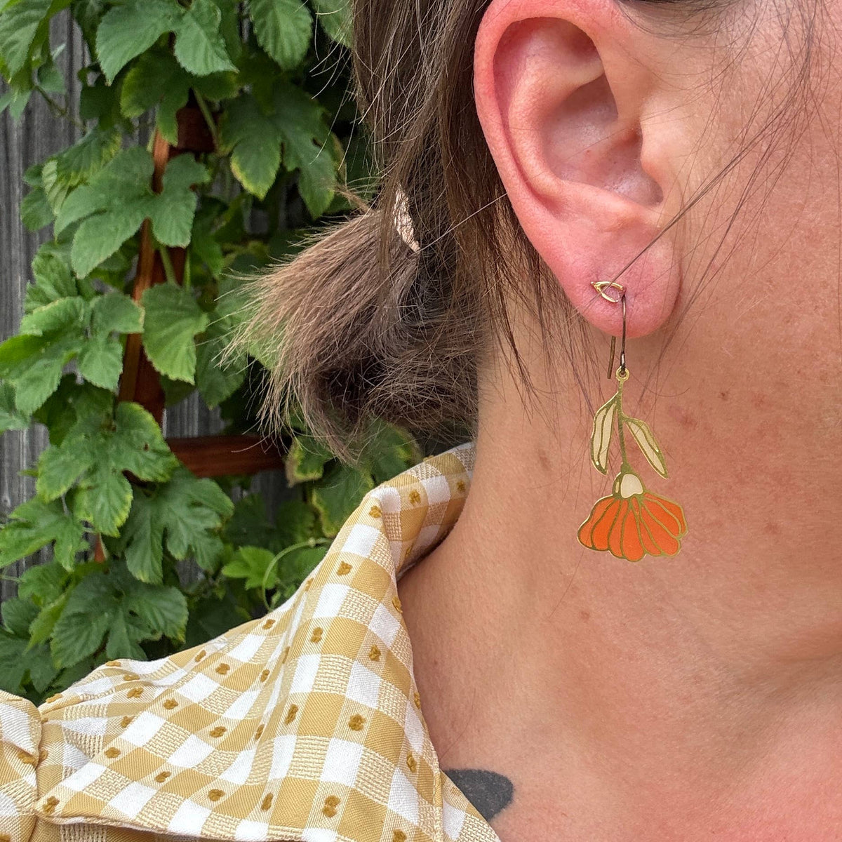 Begonia // Stained Glass Resin Earrings